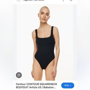 Babaton square neck sleeveless bodysuit size M